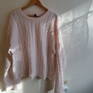 H&M Soft Pink Cable Knit Sweater